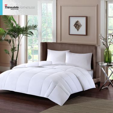 Warmth Cotton Sateen Double Insertion King Comforter In White