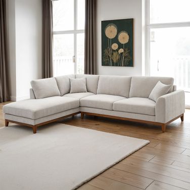 Watton Left Chaise Sectional In Light Gray