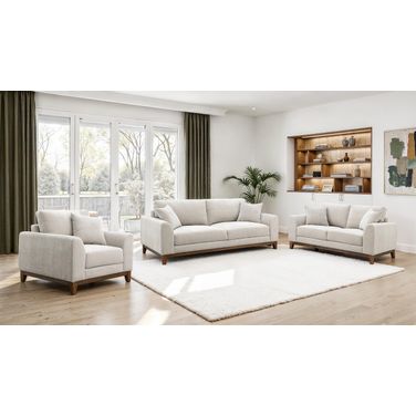 Watton Living Room Set In Light Gray