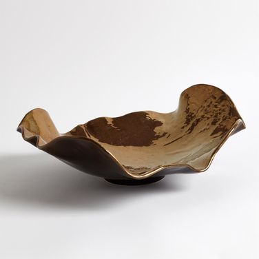 Wave Platter In Bronze Crackle