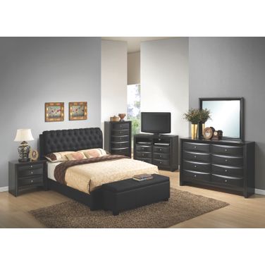 Glory Furniture G1500 Button-Tufted Bedroom Set in Black