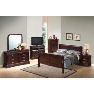 Glory Furniture G3125 Sleigh Bedroom Set in Cappuccino
