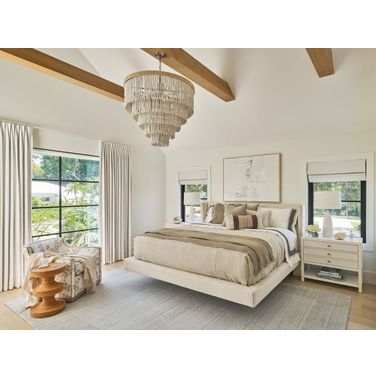 Weekender Vanilla Sainte Ann Upholstered Platform Bedroom Set