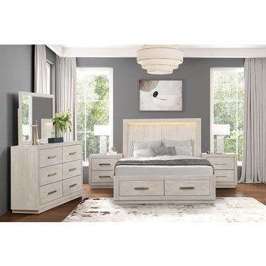 Wellingborough Eastern king Bed In Light Gray