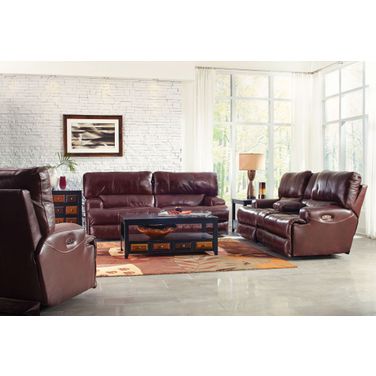 Wembley Walnut Lay Flat Reclining Living Room Set