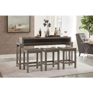West End Bar Console With Three Stools
