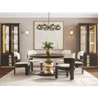 West Kensington Round Dining Room Set In Medium Espresso