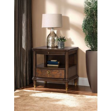 Westerham End Table with LED In Dark Cherry
