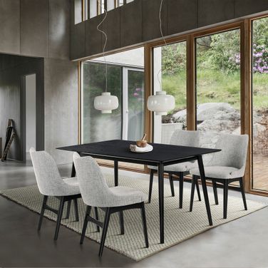 Westmont and Azalea Gray and Black Wood 5-Piece Dining Set