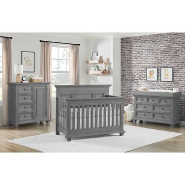 Weston Convertible Kids Bedroom Set In Dusk Gray