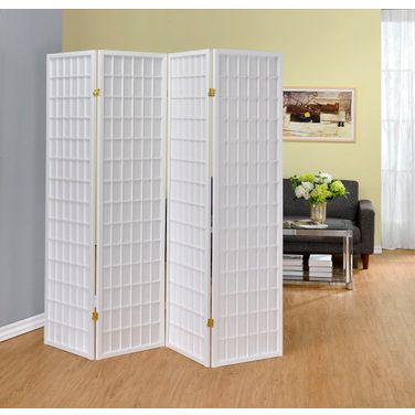 Roberto 4-panel Folding Screen White