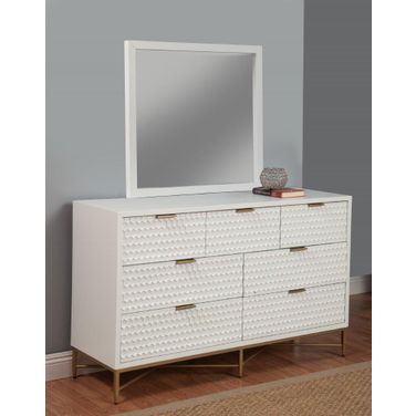 White Pearl Mirror In White