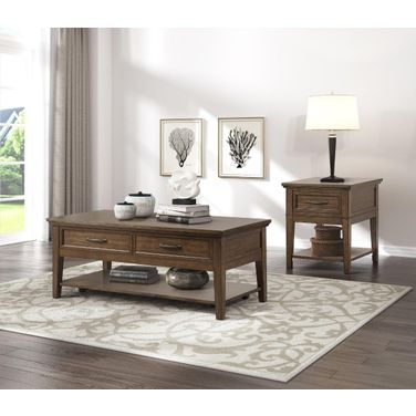 Whitley Walnut Occasional Table Set With Lift Top