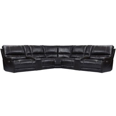 Whitman 7 Piece Modular Power Reclining Sectional with Power Adjustable Headrests In Coffee