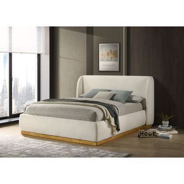 Whitman Eastern King Bed In White and Natural Oak
