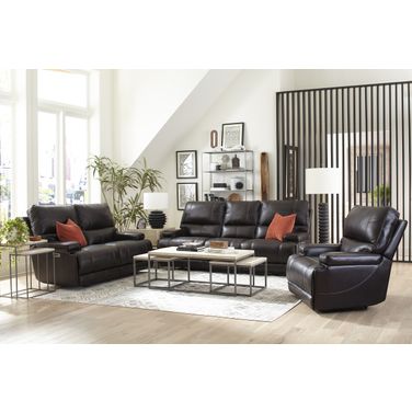Whitman Powered By Freemotion Power Reclining Sofa Loveseat and Recliner In Black