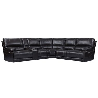 Whitman Verona Powered By Freemotion 6 Piece Modular Power Reclining Sectional With Power Headrests And Console In Coffee