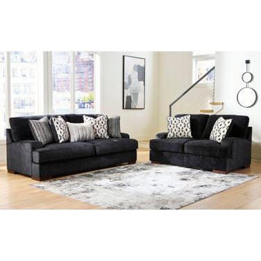 Whitmore Manor Living Room Set In Black Pearl
