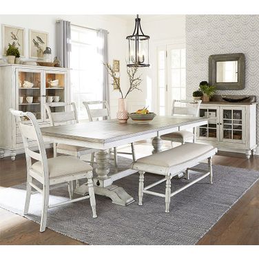 Whitney Trestle Dining Room Set w/ Bench