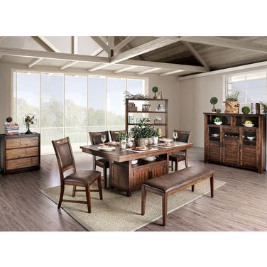 Wichita Dining Table In Distressed Dark Oak