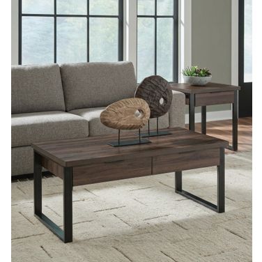 Wickman Falls Occasional Table Set In Dark Brown
