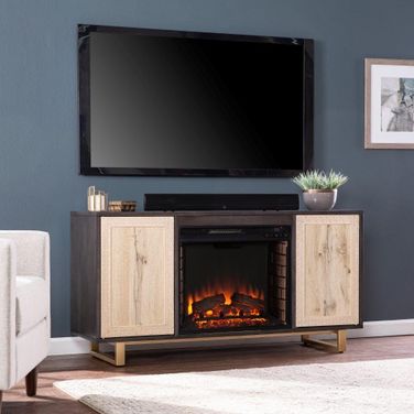 Wilconia Electric Media Fireplace With Carved Details