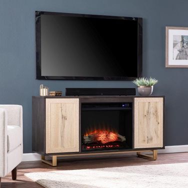 Wilconia Touch Screen Electric Media Fireplace With Carved Details