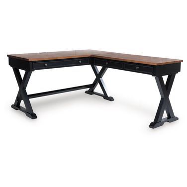 Wildenauer Home Office Desk In Brown and Black