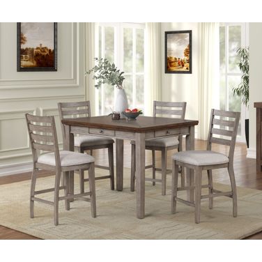 Will 36 x 48 Inch Dining Room Set In Brown and Gray