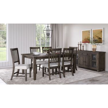 Willow Creek 78 Inch 7 Piece Dining Set In Dark Brown