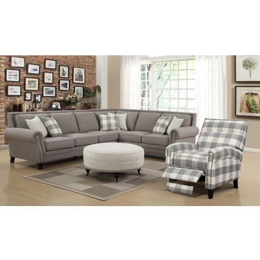Willow Creek Sectional In Pebble Brown