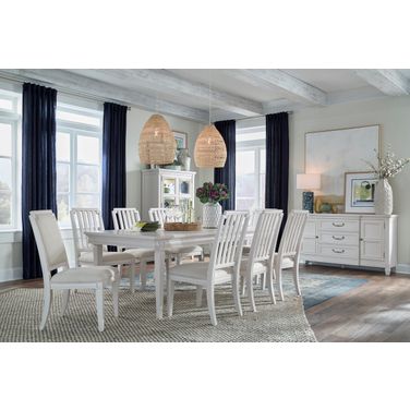 Willowbrook Extendable Rectangular Dining Set In Egg Shell White