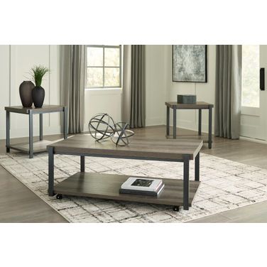Wilmaden Gray And Black Occasional Table Set