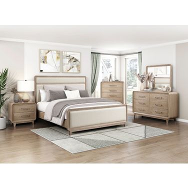 Wilshire Panel Bedroom Set In Beige and Natural