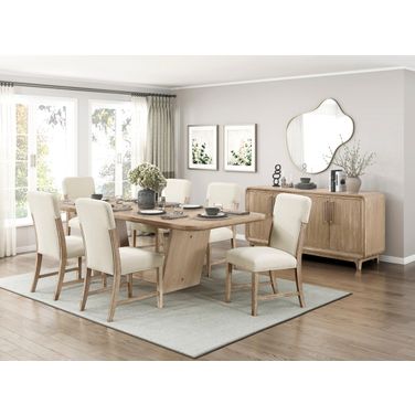 Wilshire Rectangular Dining Set In Beige and Natural