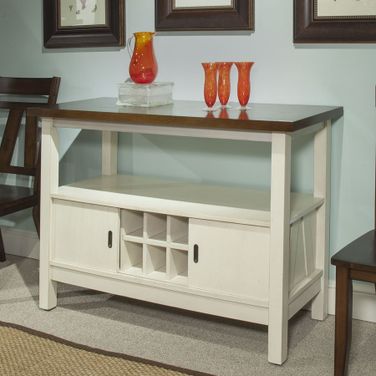 Winslow Server (Off White/ Rustic Cherry)