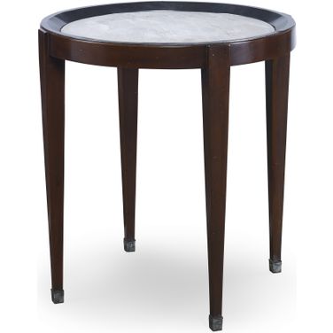 Winthrop Occasional Table In Dark Walnut and Tan