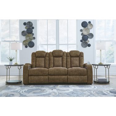 Wolfridge Brindle Power Recliner Sofa with Adjustable Headrest