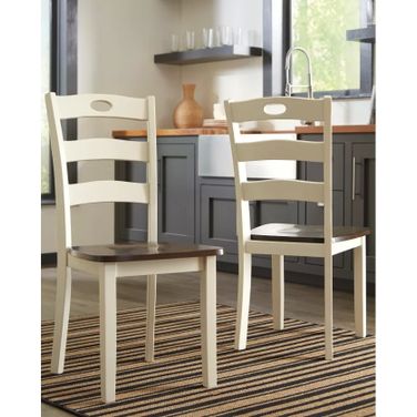Woodanville White and Brown Side Chair Set of 2
