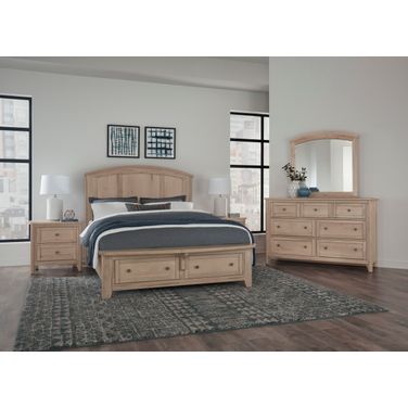 Woodbridge Arch Bedroom Set With Storage Footboard In Clear Maple