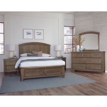 Woodbridge Arch Bedroom Set With Storage Footboard In Dark Cashmere