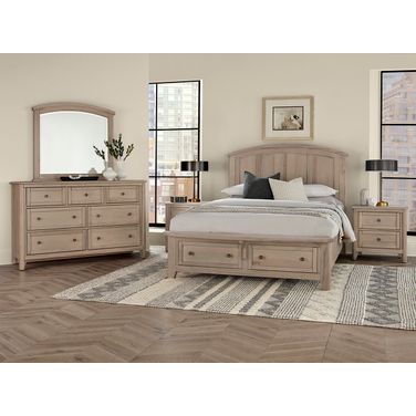Woodbridge Arch Bedroom Set With Storage Footboard In Shadow Grey
