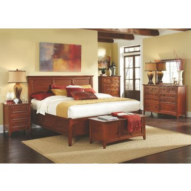A-America Westlake Storage Bedroom Set, Cherry Brown