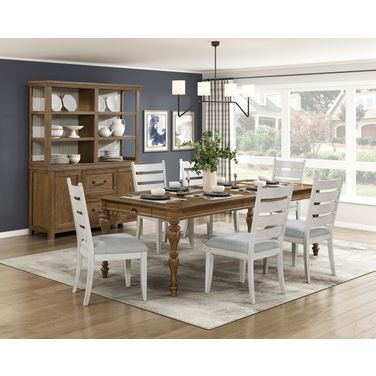 Wyatt Rectangular Dining Set In Brown and White
