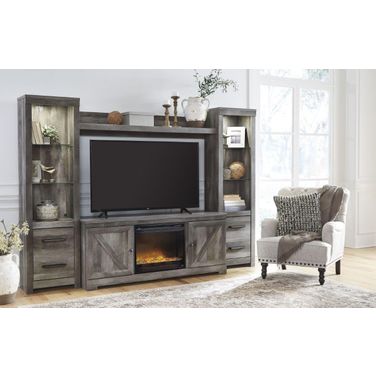 Wynnlow Gray 5 Piece Entertainment Wall Unit with Electric Fireplace