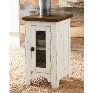 Wystfield White and Brown Chair Side End Table