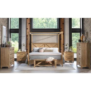 XXX's And OOO's Canopy Bedroom Set In Amber