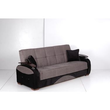 Yafah Upholstered Convertible Sofabed with Storage In Gray