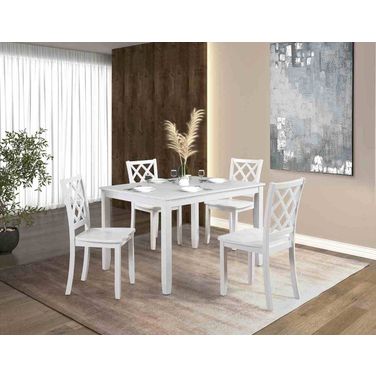 Yamhill 5 Piece Dining Table Set In White