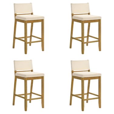 Yaneli Bar Height Bar Stool Set of 4 In Amber Glow and White